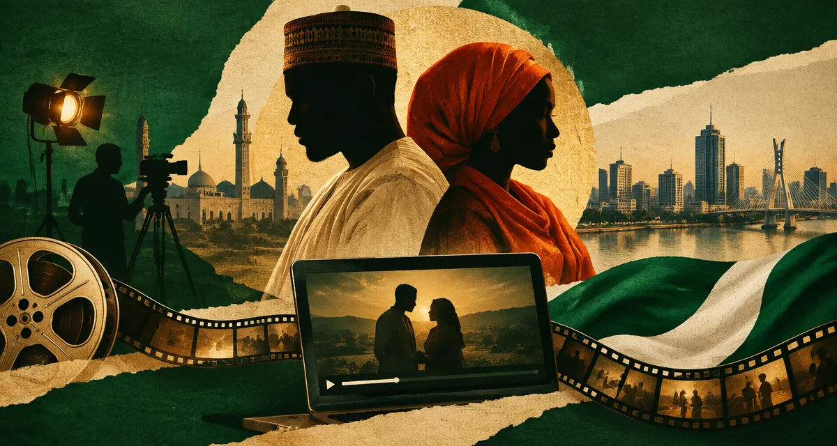 AI-generated editorial illustration about Love & Faith Targets a Kannywood–Nollywood Audience